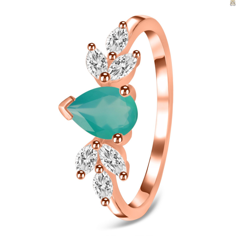 Green Onyx & White Topaz Ring GRO-RDR-2556.