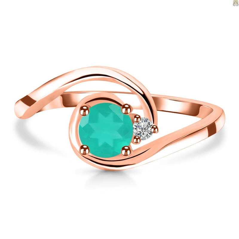 Green Onyx & White Topaz Ring GRO-RDR-2622.