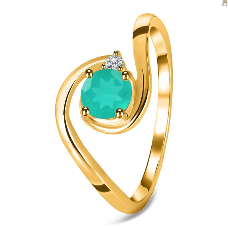 Green Onyx & White Topaz Ring GRO-RDR-2622.