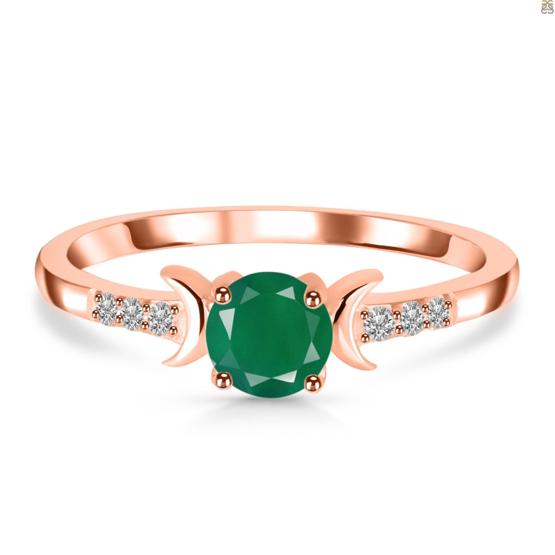 Green Onyx & White Topaz Ring GRO-RDR-2845.