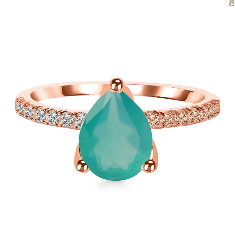 Green Onyx & White Topaz Ring GRO-RDR-2860.