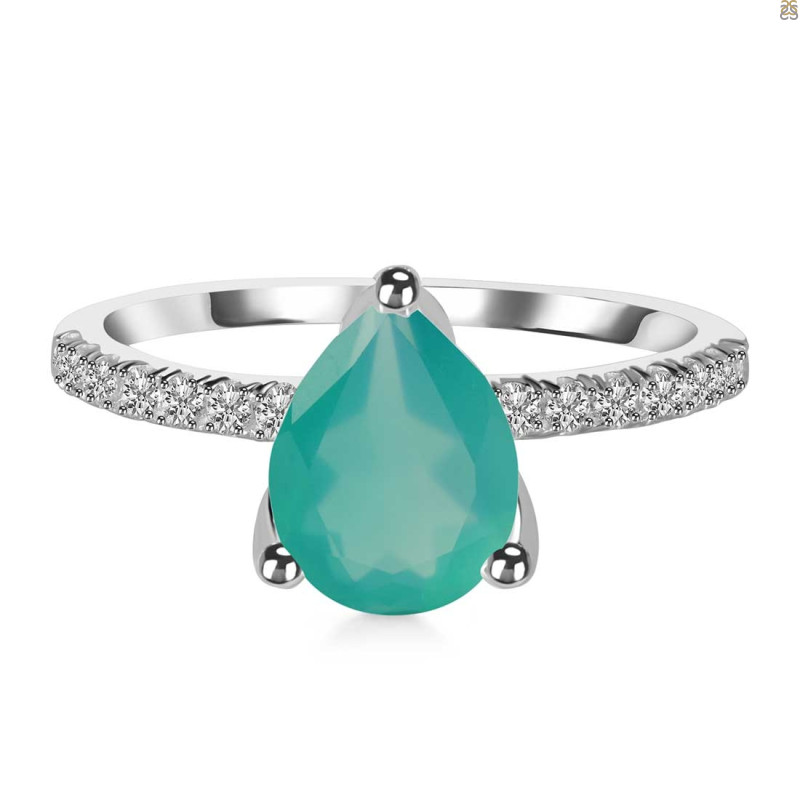 Green Onyx & White Topaz Ring GRO-RDR-2860.