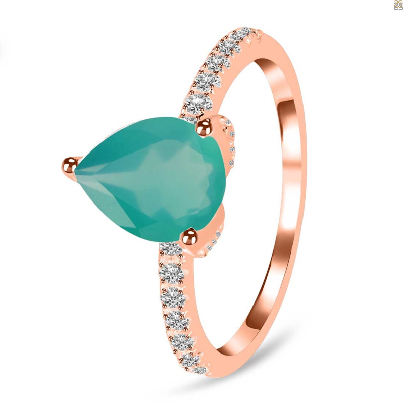 Green Onyx & White Topaz Ring GRO-RDR-2860.