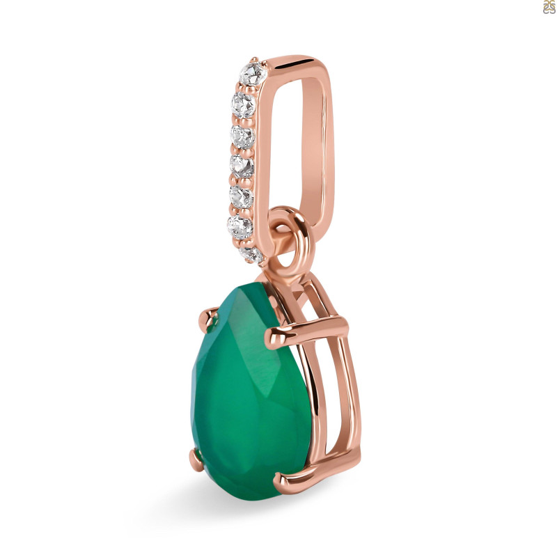 Green Onyx & White Topaz Pendant GRO-RP-76.