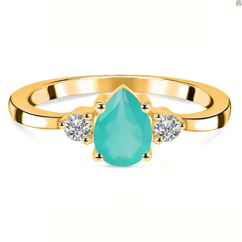Green Onyx & White Topaz Ring GRO-RR-335.
