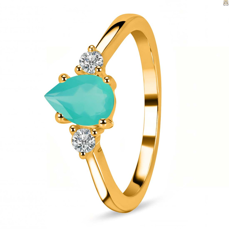 Green Onyx & White Topaz Ring GRO-RR-335.