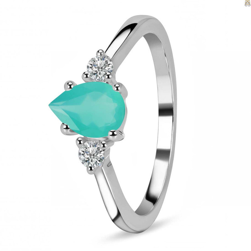 Green Onyx & White Topaz Ring GRO-RR-335.