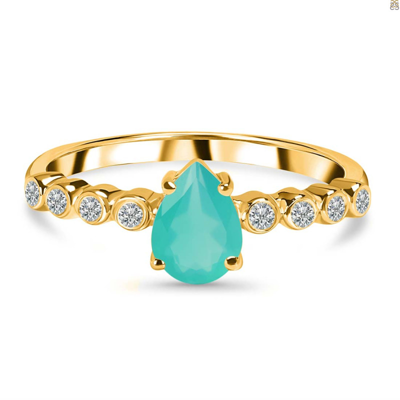 Green Onyx & White Topaz Ring GRO-RR-419D.