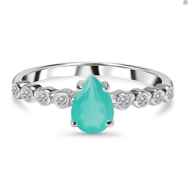 Green Onyx & White Topaz Ring GRO-RR-419D.