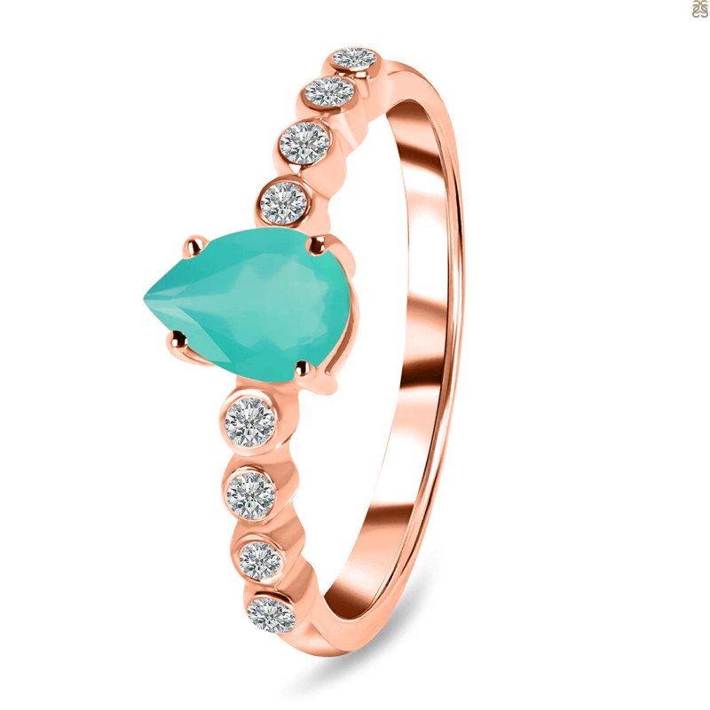Green Onyx & White Topaz Ring GRO-RR-419D.