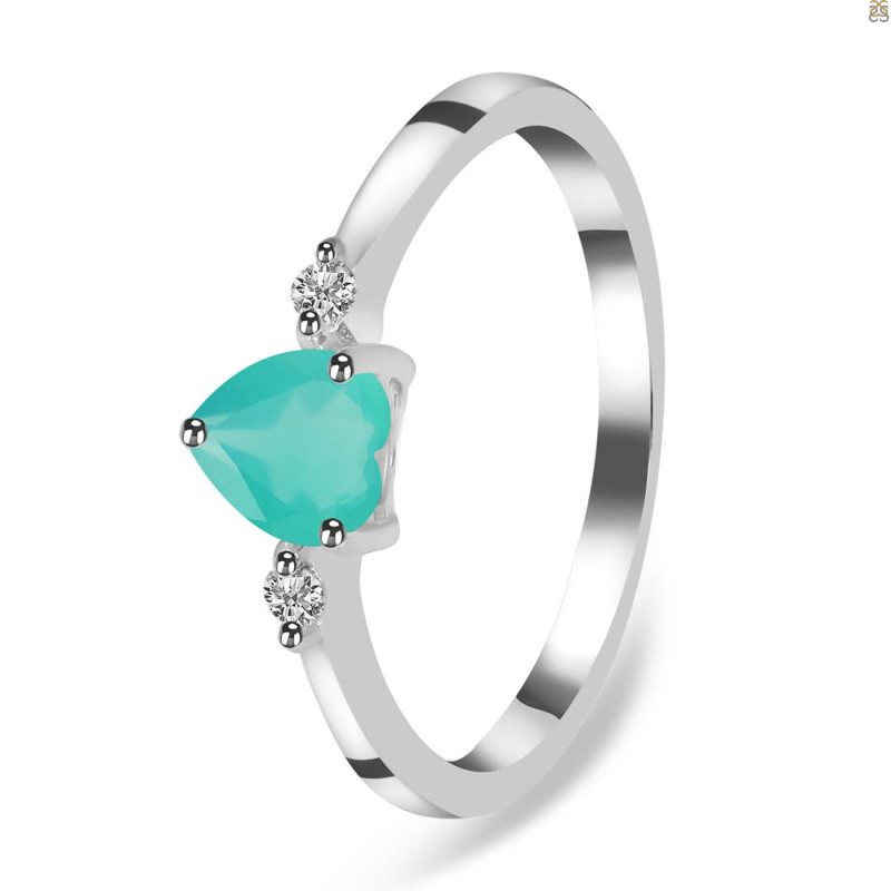Green Onyx & White Topaz Ring