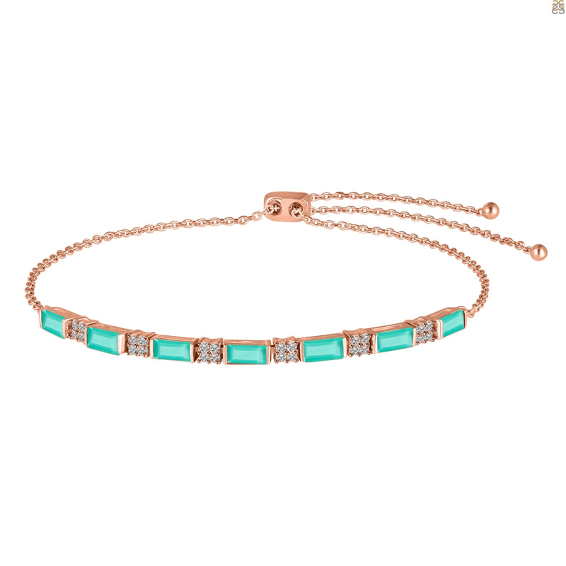 Green Onyx & White Topaz Bracelet