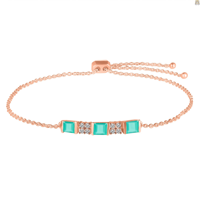 Green Onyx & White Topaz Bracelet