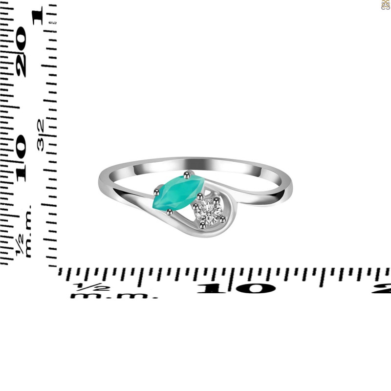 Green Onyx & White Topaz Ring GRO-RDR-2611.