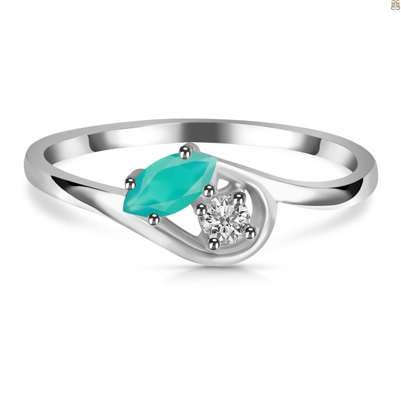 Green Onyx & White Topaz Ring GRO-RDR-2611.