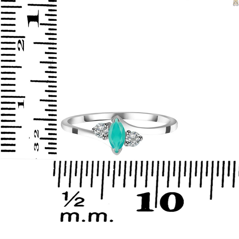 Green Onyx & White Topaz Ring GRO-RDR-2681.