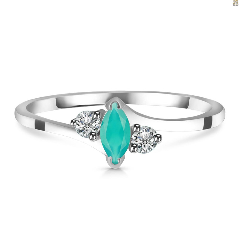 Green Onyx & White Topaz Ring GRO-RDR-2681.