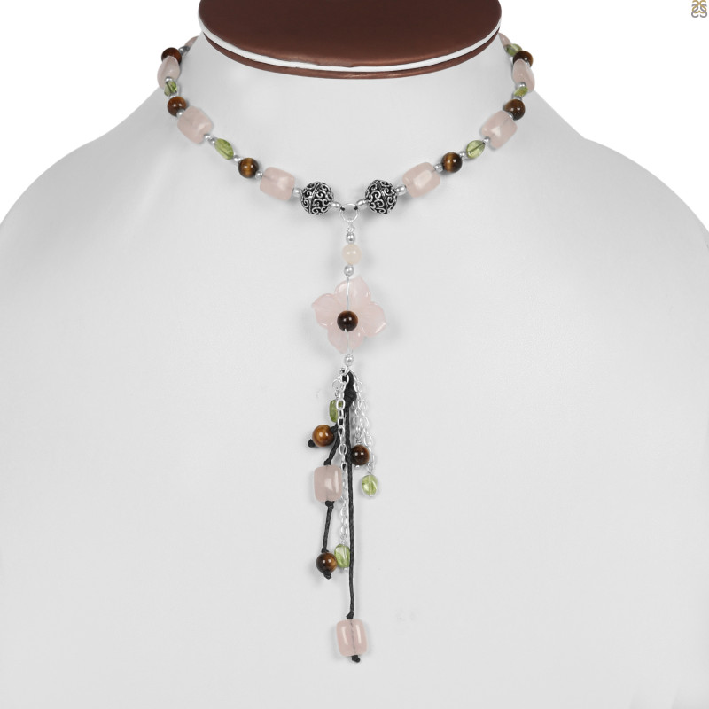 Rose Quartz/Citrine Beaded Necklace