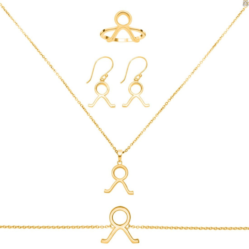 Taurus Zodiac Plain Silver Jewelry Set PS-RDR-3090/RDE-1498/RDB-183/RDC-21.