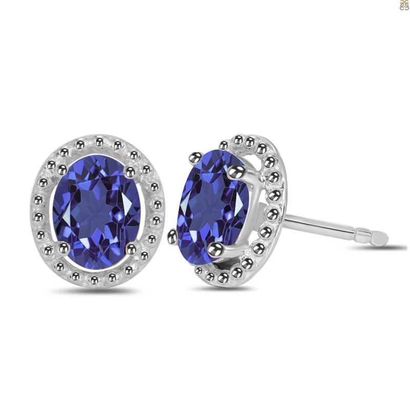 Iolite Stud Earring