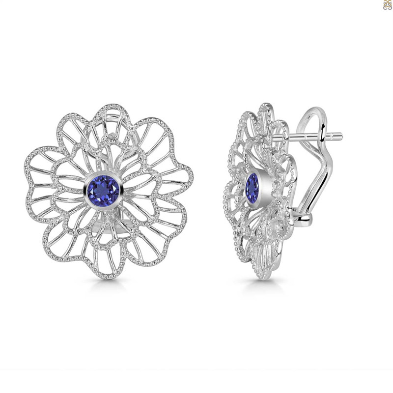 Iolite Stud Earring