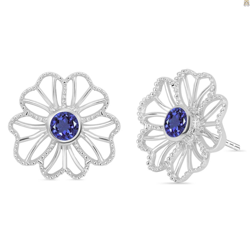 Iolite Stud Earring