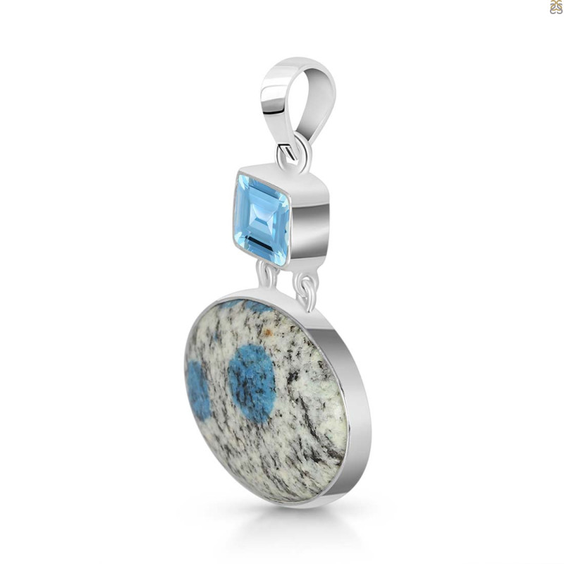 K2 Jasper/Blue Topaz Pendant-2SP
