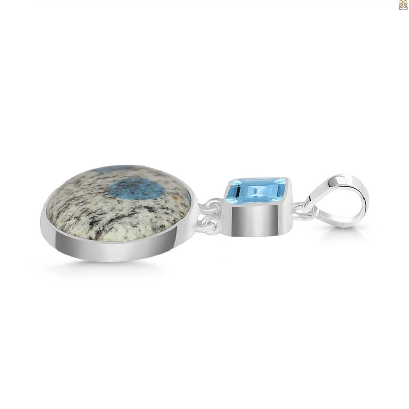 K2 Jasper/Blue Topaz Pendant-2SP K2J-1-118
