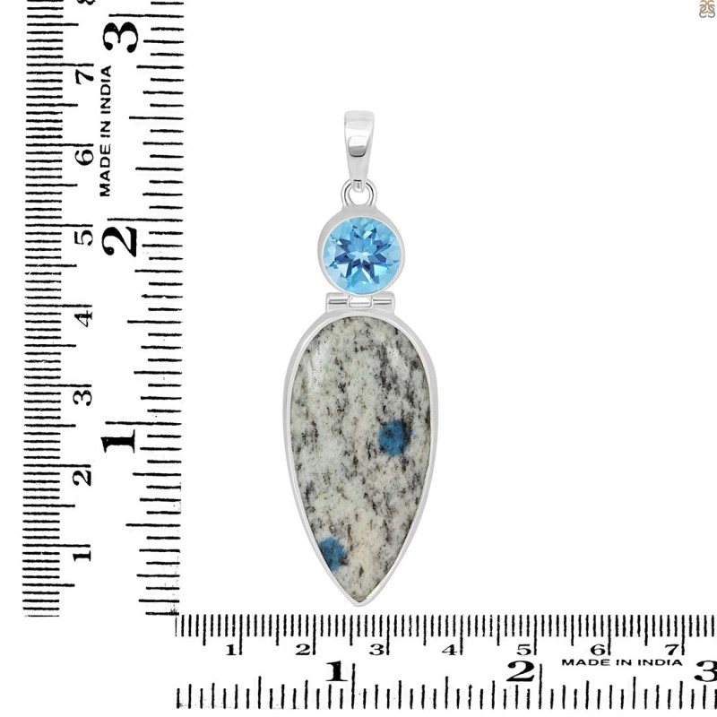 K2 Jasper/Blue Topaz Pendant-2SP K2J-1-121