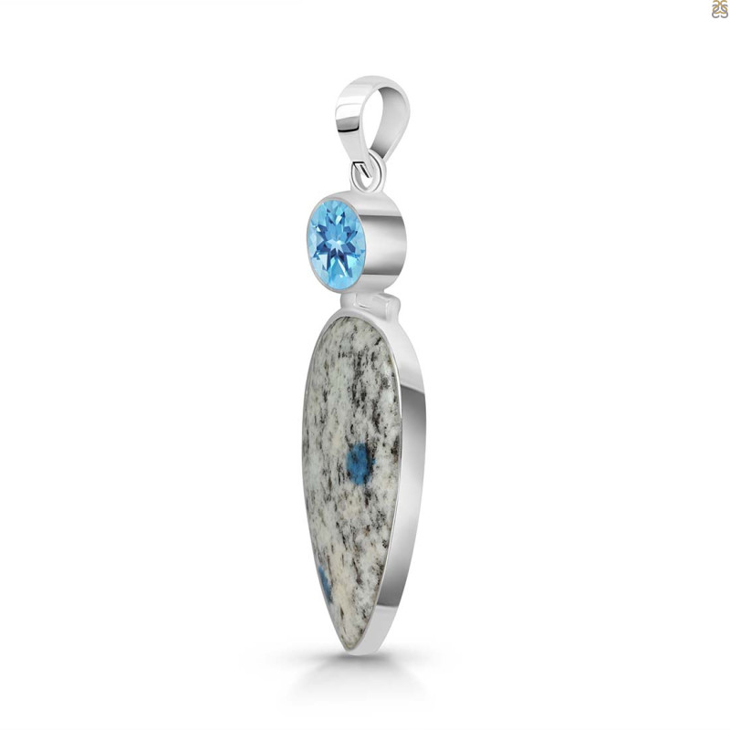 K2 Jasper/Blue Topaz Pendant-2SP