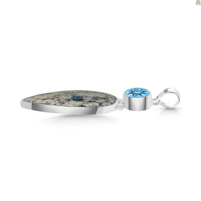 K2 Jasper/Blue Topaz Pendant-2SP K2J-1-121