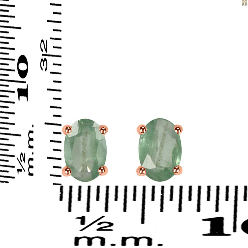 Kyanite (Green) Stud Earring KYN-RDE-1154-G.