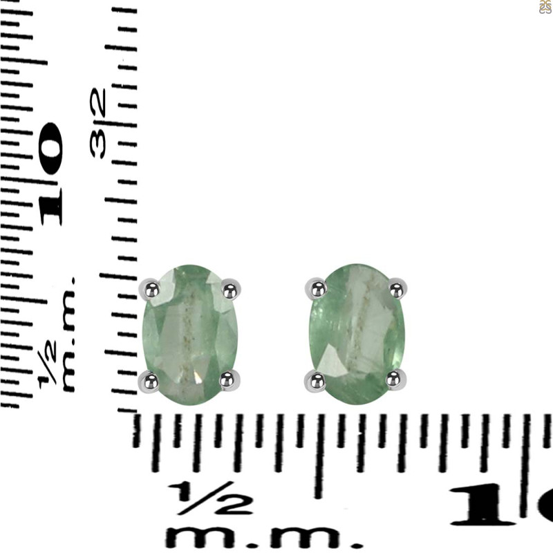 Kyanite (Green) Stud Earring KYN-RDE-1154-G.