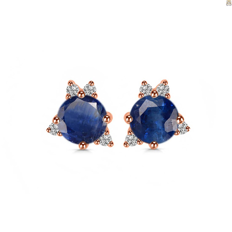 Kyanite & White Topaz Stud Earring KYN-RDE-1260.