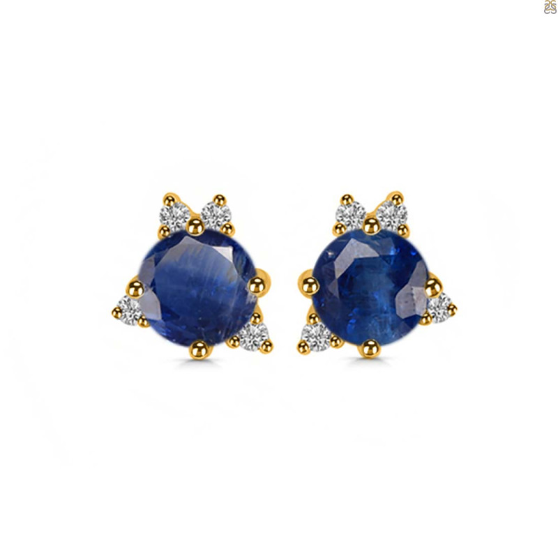 Kyanite & White Topaz Stud Earring KYN-RDE-1260.