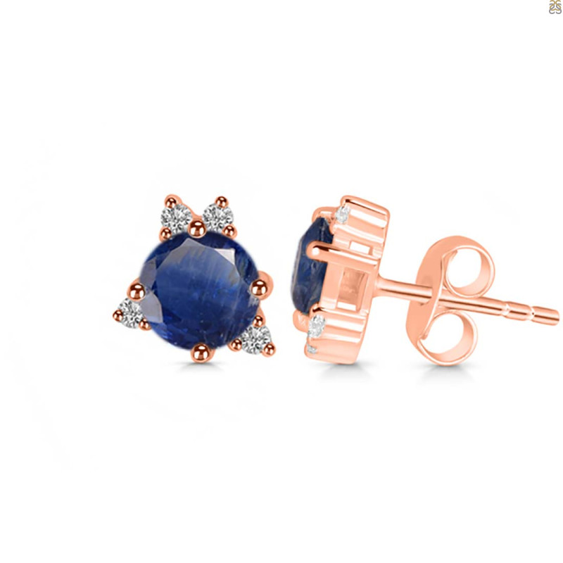 Kyanite & White Topaz Stud Earring KYN-RDE-1260.