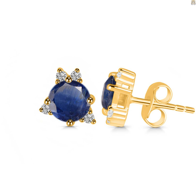 Kyanite & White Topaz Stud Earring KYN-RDE-1260.