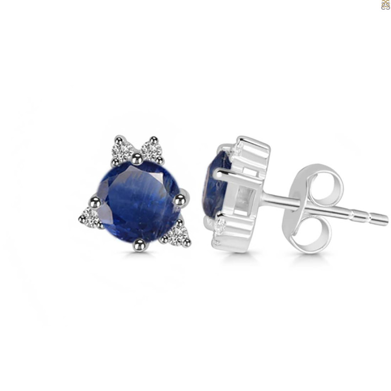 Kyanite & White Topaz Stud Earring