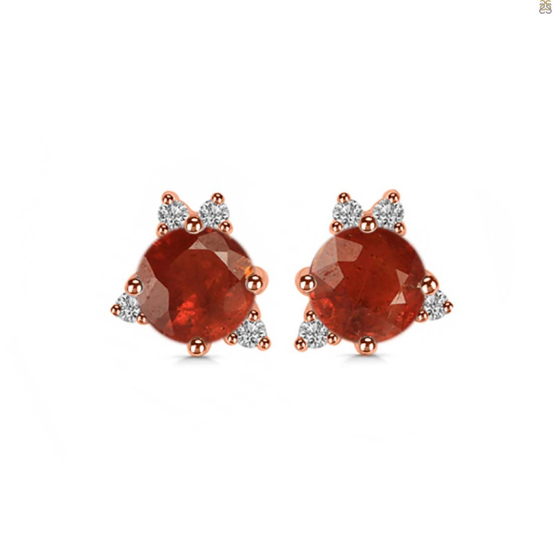 Kyanite (Orange) & White Topaz Stud Earring KYN-RDE-1260-O.