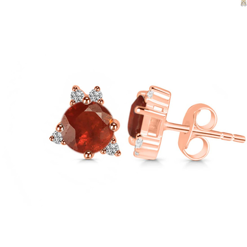 Kyanite (Orange) & White Topaz Stud Earring KYN-RDE-1260-O.