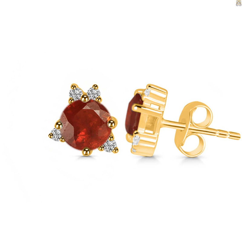 Kyanite (Orange) & White Topaz Stud Earring KYN-RDE-1260-O.
