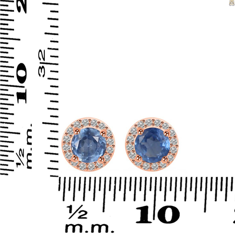 Kyanite & White Topaz Stud Earring KYN-RDE-1259.