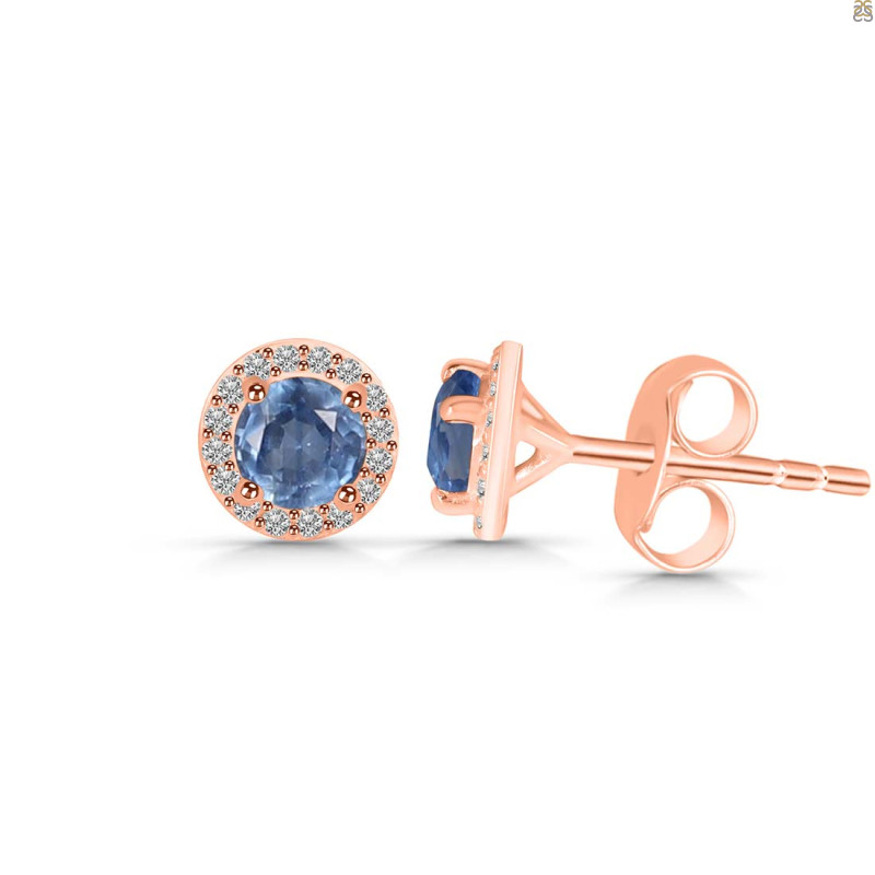 Kyanite & White Topaz Stud Earring KYN-RDE-1259.