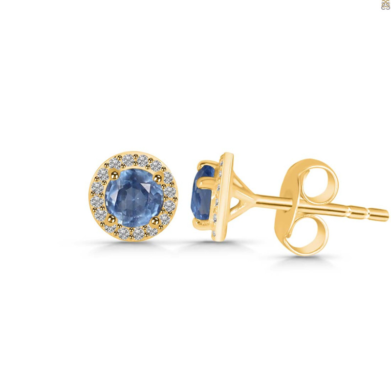 Kyanite & White Topaz Stud Earring KYN-RDE-1259.