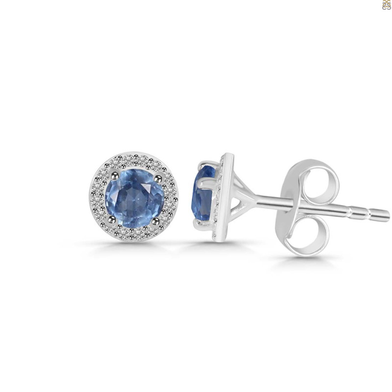 Kyanite & White Topaz Stud Earring