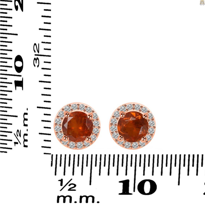 Kyanite (Orange) & White Topaz Stud Earring KYN-RDE-1259-O.