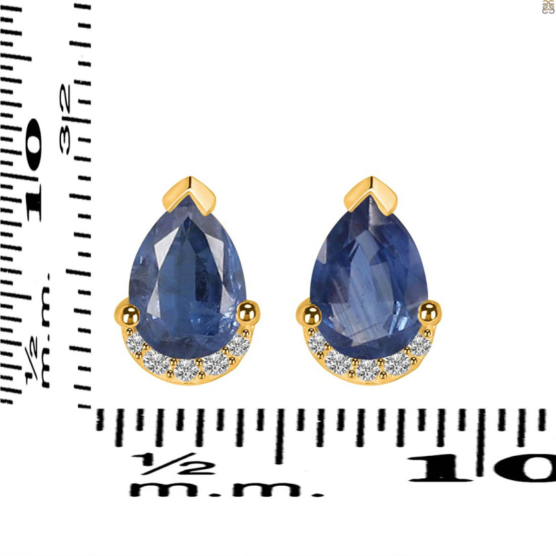 Kyanite & White Topaz Stud Earring KYN-RDE-1262.