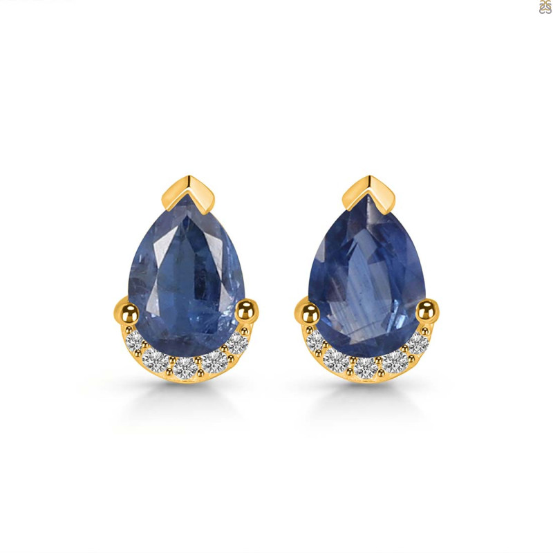 Kyanite & White Topaz Stud Earring KYN-RDE-1262.