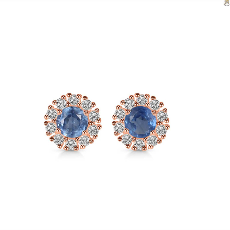Kyanite & White Topaz Stud Earring KYN-RDE-1268.