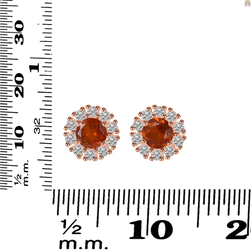 Kyanite (Orange) Stud Earring KYN-RDE-1268-O.